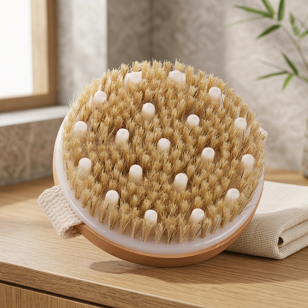 Circular bath massage brush