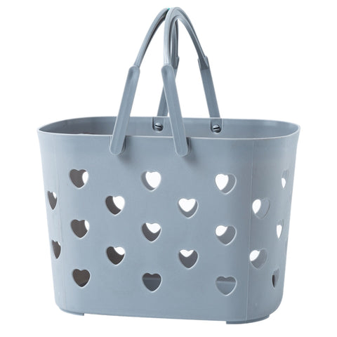 Plastic Portable Heart-Shaped Bathroom Bath Basket