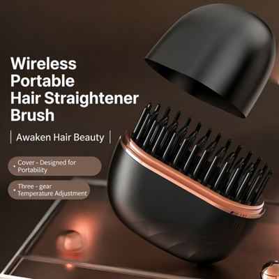 Mini Wireless Portable Hair Straightener Brush
